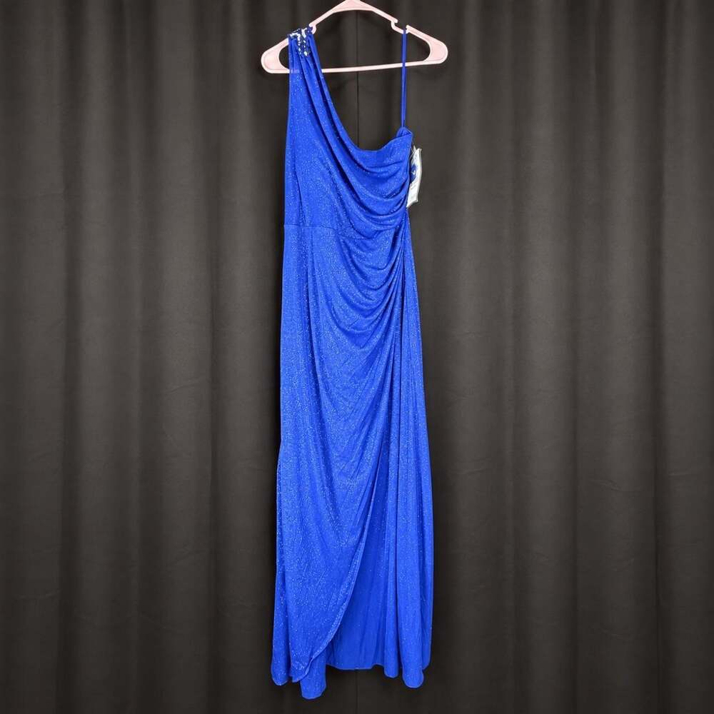 Onyx nite blue glitter one shoulder